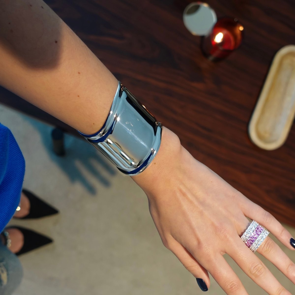 CLEO CUFF BRACELET SILVER - LUCKY13